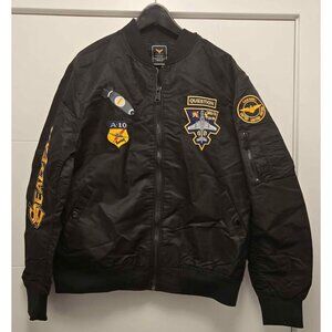 Men's Bomber Jacket Military MA-1 Fly Field Baseball Flight Coat - Medium